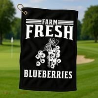 Farm Fresh Blueberries Gift Blueberry Farmer Gift Golf Towel thumb 1