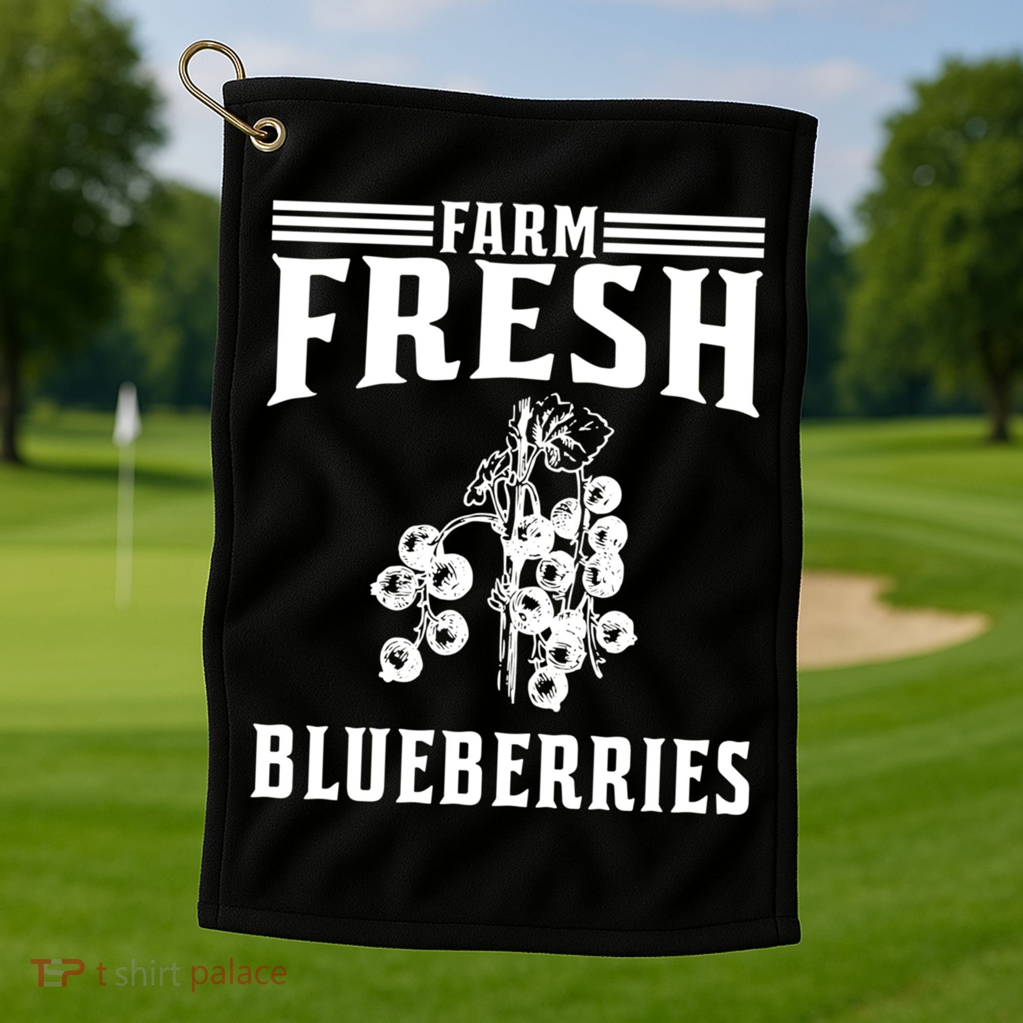 Farm Fresh Blueberries Gift Blueberry Farmer Gift Golf Towel