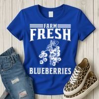 Farm Fresh Blueberries Gift Blueberry Farmer Gift Women's T-Shirt thumb 3