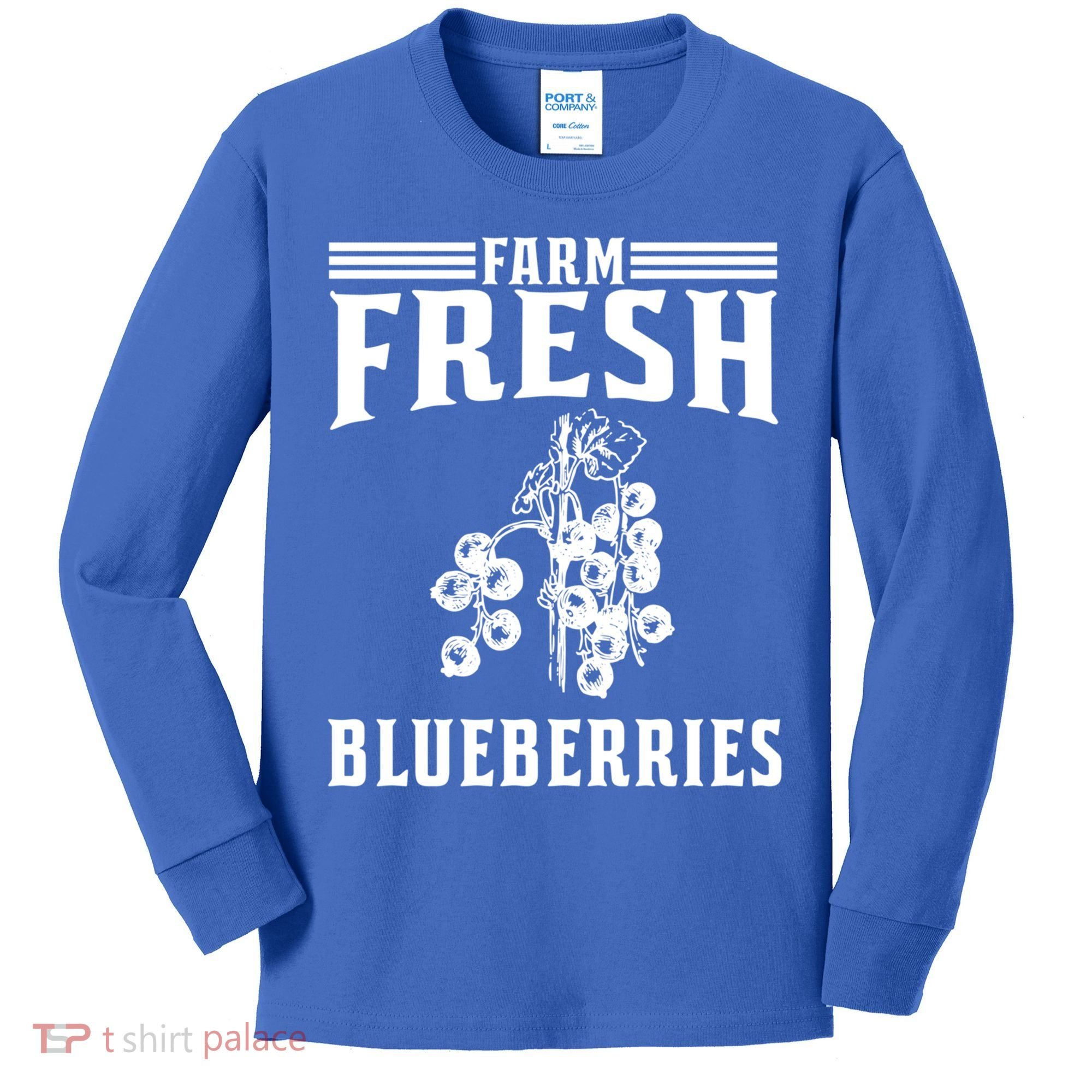 Farm Fresh Blueberries Gift Blueberry Farmer Gift Kids Long Sleeve Shirt