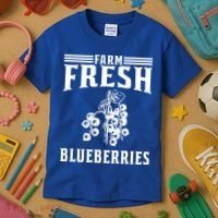 Farm Fresh Blueberries Gift Blueberry Farmer Gift Kids T-Shirt thumb 3