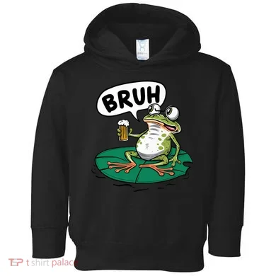Funny Frog Bruh .. Toddler Hoodie