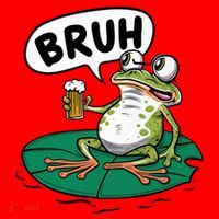 Funny Frog Bruh .. Santa Hat thumb 1