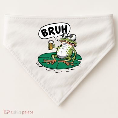 Funny Frog Bruh .. USA-Made Doggie Bandana