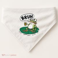 Funny Frog Bruh .. USA-Made Doggie Bandana thumb 0