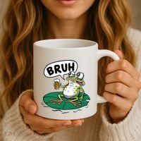 Funny Frog Bruh .. Coffee Mug thumb 3