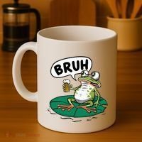 Funny Frog Bruh .. Coffee Mug thumb 4