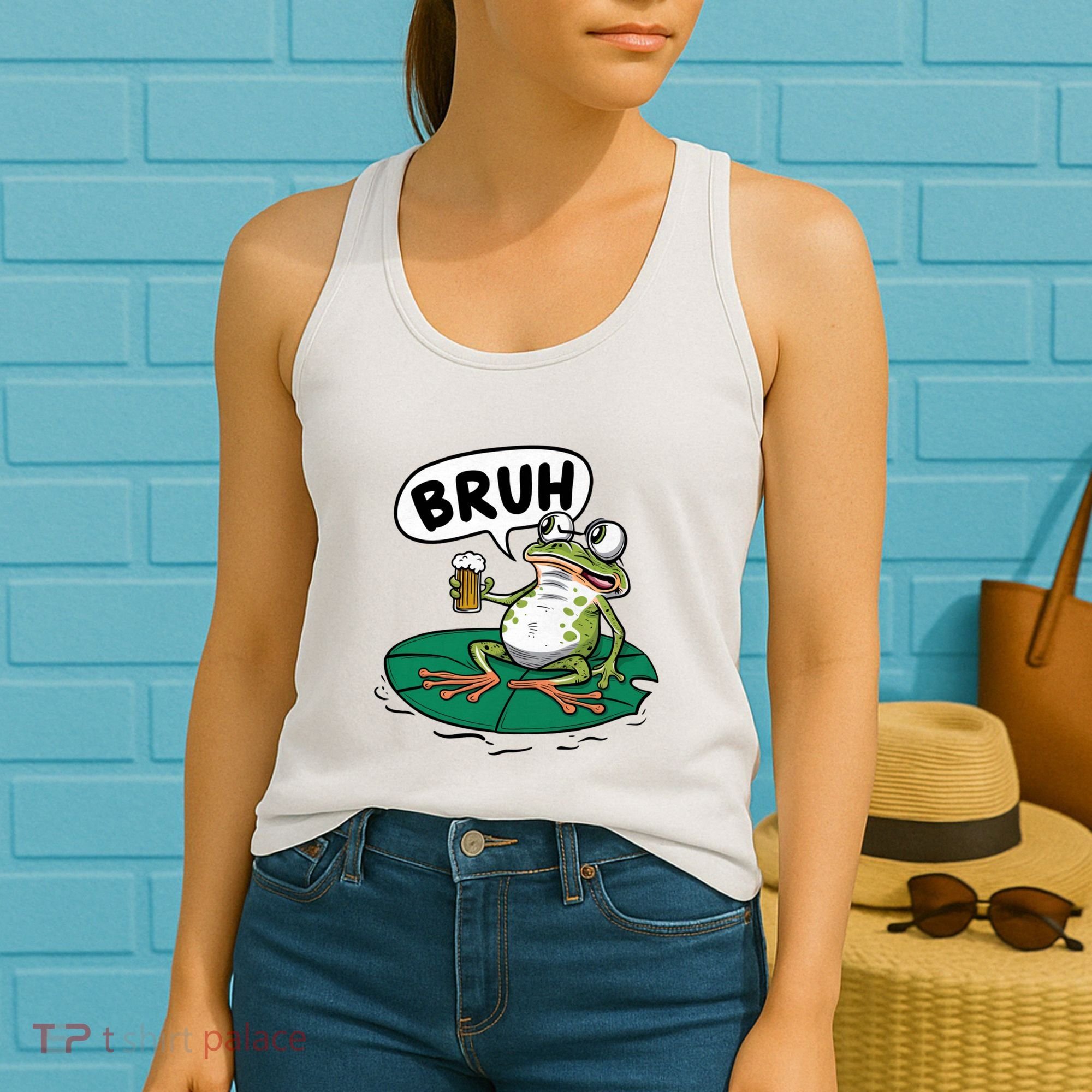 Funny Frog Bruh .. Women's Tank Top