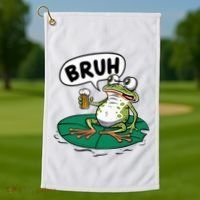 Funny Frog Bruh .. Golf Towel thumb 1