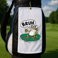 Funny Frog Bruh .. Golf Towel thumb 2