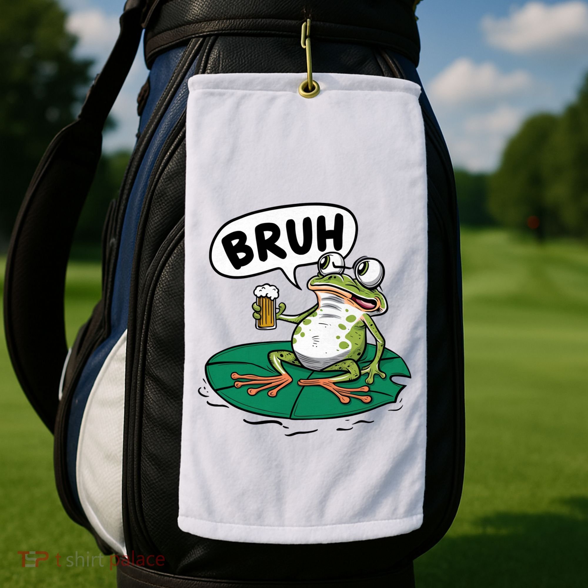 Funny Frog Bruh .. Golf Towel