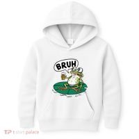 Funny Frog Bruh .. Kids Hoodie thumb 0