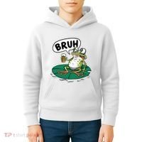 Funny Frog Bruh .. Kids Hoodie thumb 4