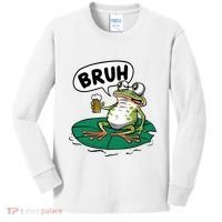 Funny Frog Bruh .. Kids Long Sleeve Shirt thumb 0