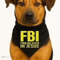 Fbi Firm Believer In Jesus 2025 USA-Made Doggie Bandana thumb 1