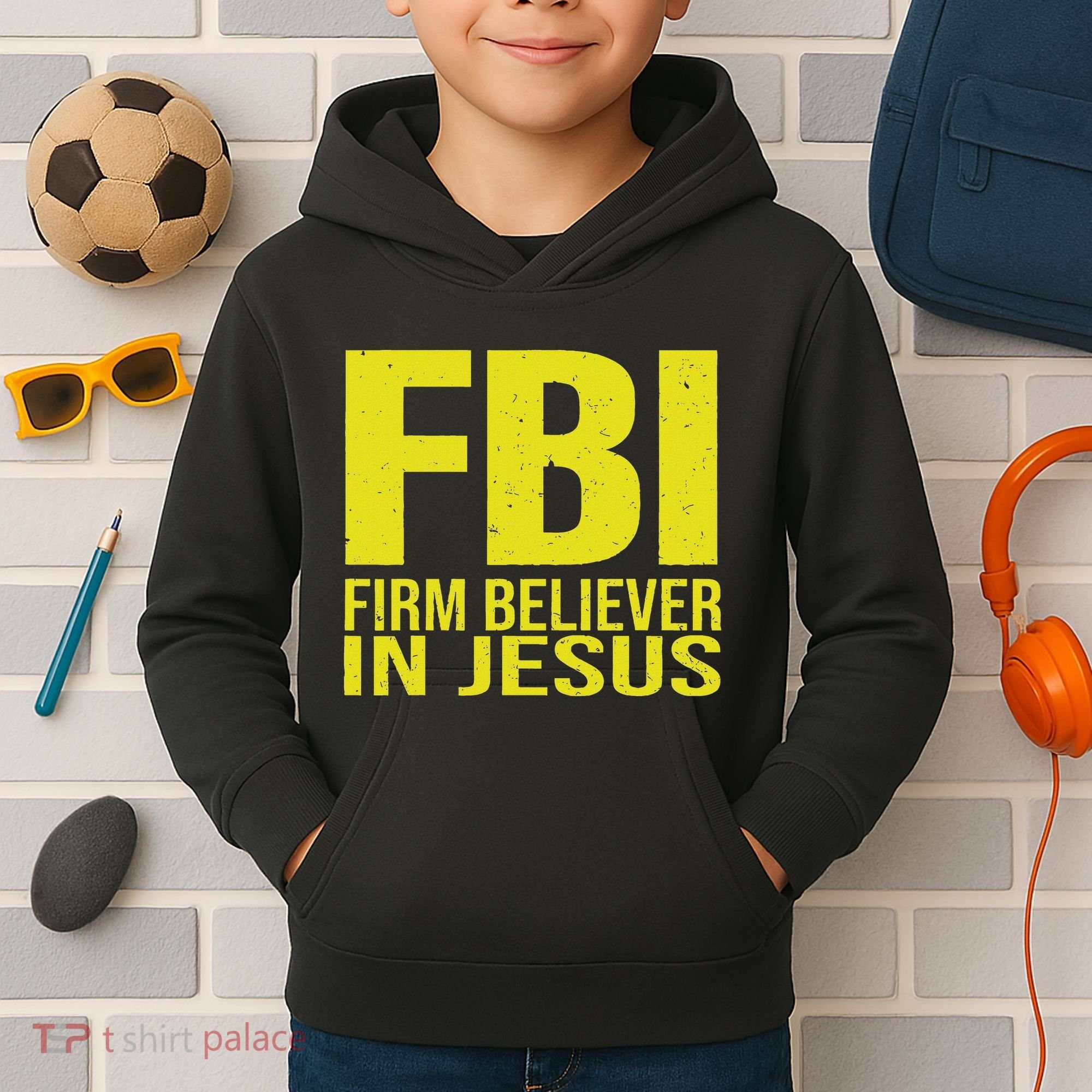 Fbi Firm Believer In Jesus 2025 Kids Hoodie