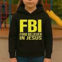 Fbi Firm Believer In Jesus 2025 Kids Hoodie thumb 3