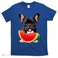 Funny French Bulldog Dog And Watermelon Slice Summer Vacation Gift T-Shirt thumb 0