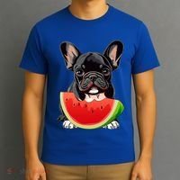 Funny French Bulldog Dog And Watermelon Slice Summer Vacation Gift T-Shirt thumb 3