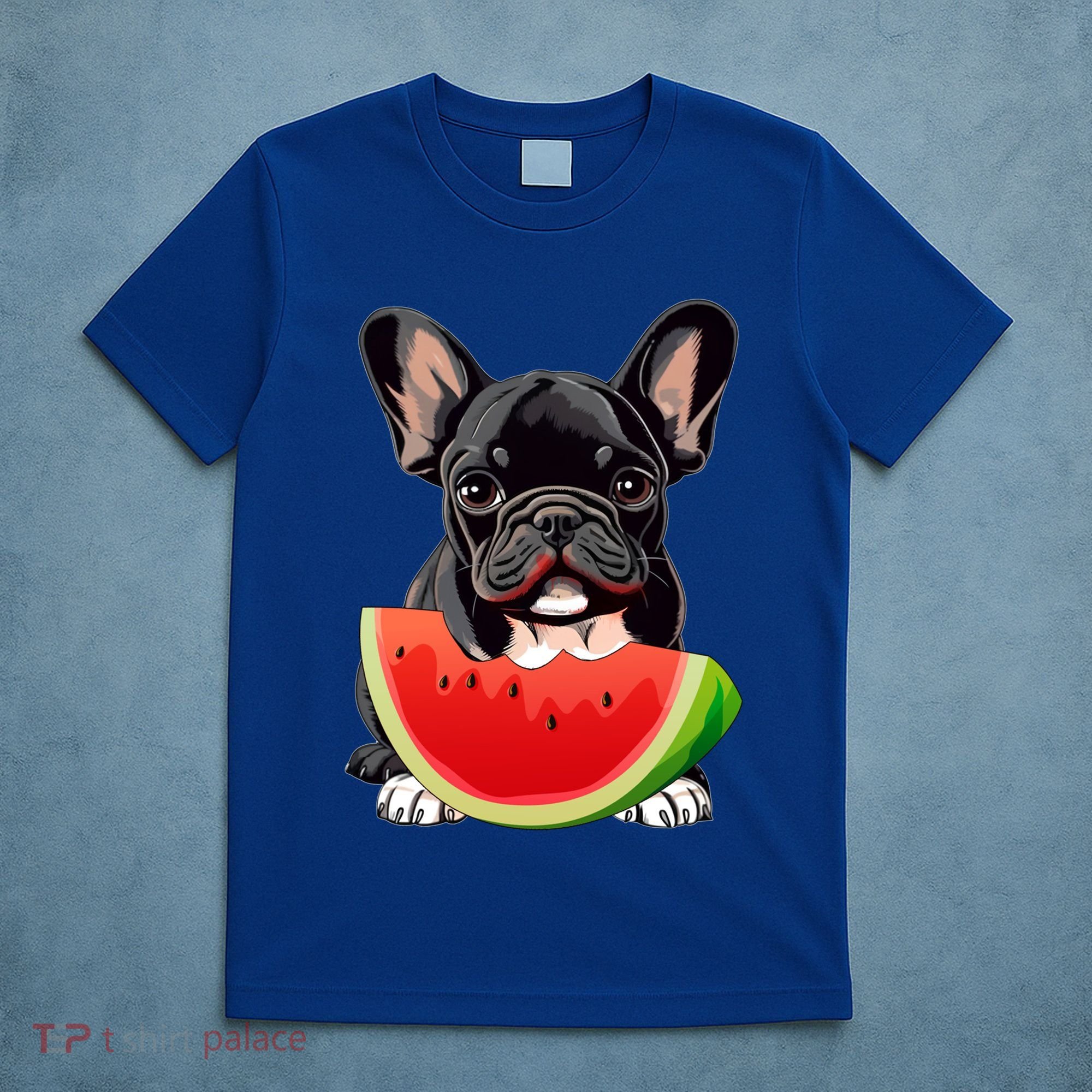 Funny French Bulldog Dog And Watermelon Slice Summer Vacation Gift T-Shirt