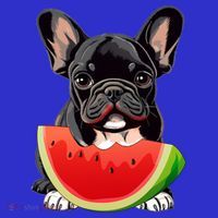 Funny French Bulldog Dog And Watermelon Slice Summer Vacation Gift T-Shirt thumb 7