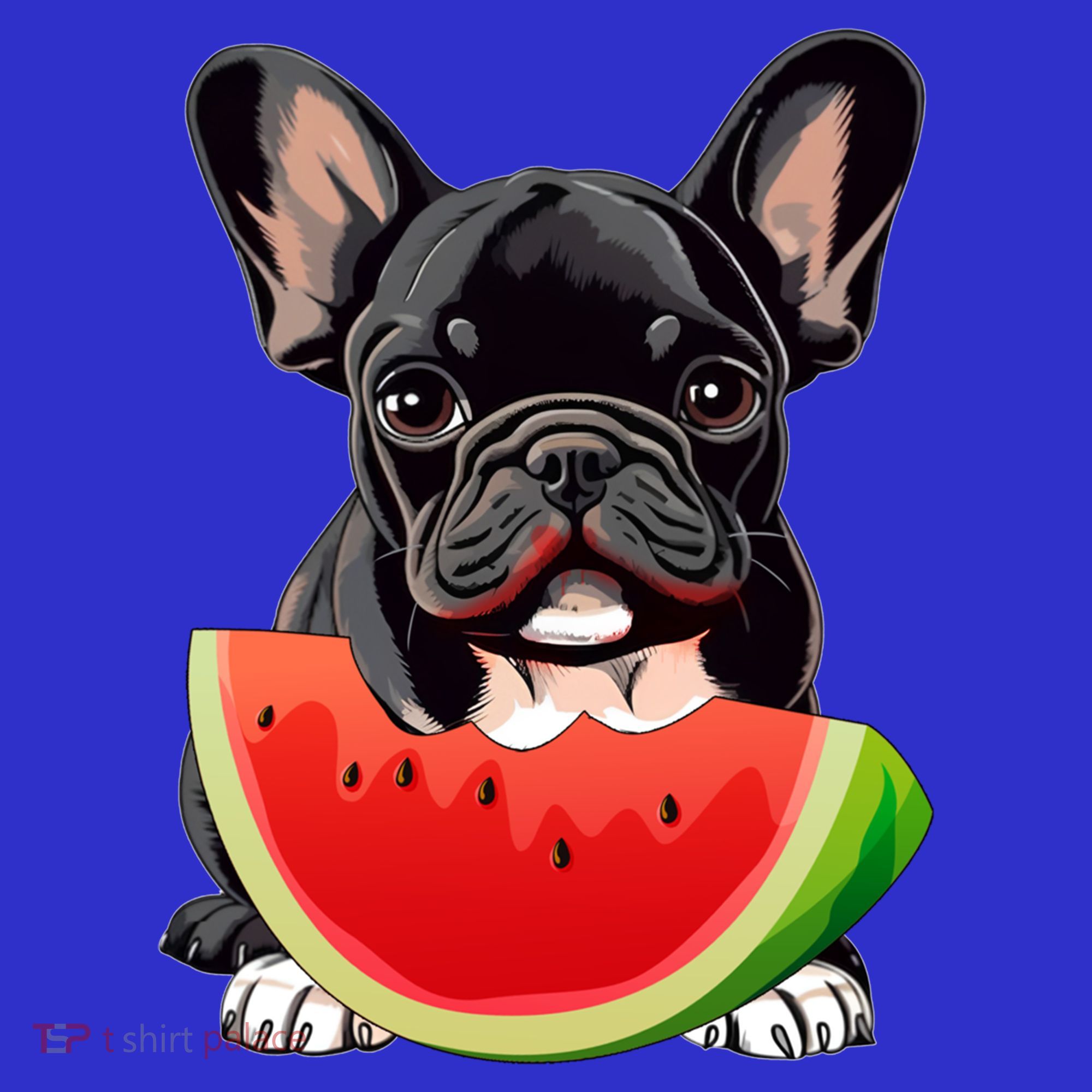 Funny French Bulldog Dog And Watermelon Slice Summer Vacation Gift T-Shirt