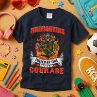 Firefighters Fueled By Fire Driven By Courage Kids T-Shirt thumb 3