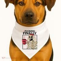Fucking Finally Bride Or Die Death Do Us Bachelorette Party USA-Made Doggie Bandana thumb 1