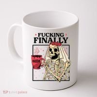 Fucking Finally Bride Or Die Death Do Us Bachelorette Party Coffee Mug thumb 0