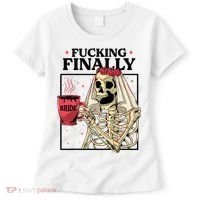 Fucking Finally Bride Or Die Death Do Us Bachelorette Party Women's T-Shirt thumb 0