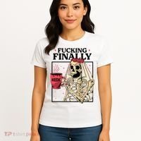 Fucking Finally Bride Or Die Death Do Us Bachelorette Party Women's T-Shirt thumb 4