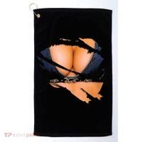 Funny Fake Bikini Body And Boobs Costume Golf Towel thumb 0