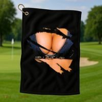 Funny Fake Bikini Body And Boobs Costume Golf Towel thumb 1