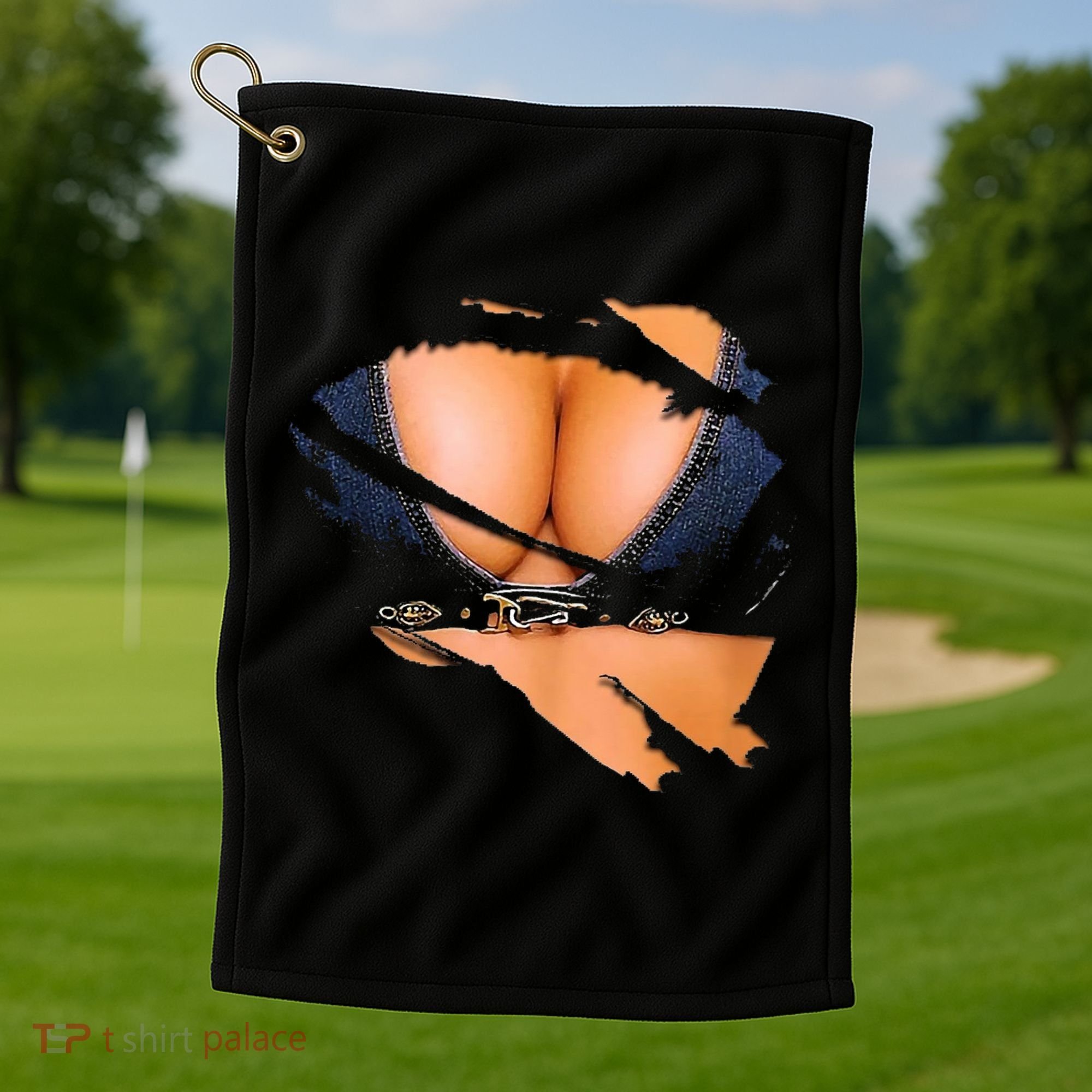 Funny Fake Bikini Body And Boobs Costume Golf Towel