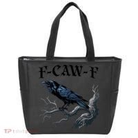 F-Caw-F Funny Black Bird Black Crow Tote Bag thumb 0
