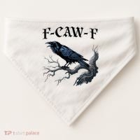 F-Caw-F Funny Black Bird Black Crow USA-Made Doggie Bandana thumb 0