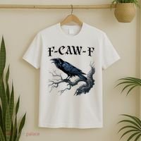 F-Caw-F Funny Black Bird Black Crow T-Shirt thumb 2