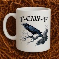 F-Caw-F Funny Black Bird Black Crow Coffee Mug thumb 2