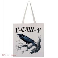 F-Caw-F Funny Black Bird Black Crow Tote Bag thumb 0