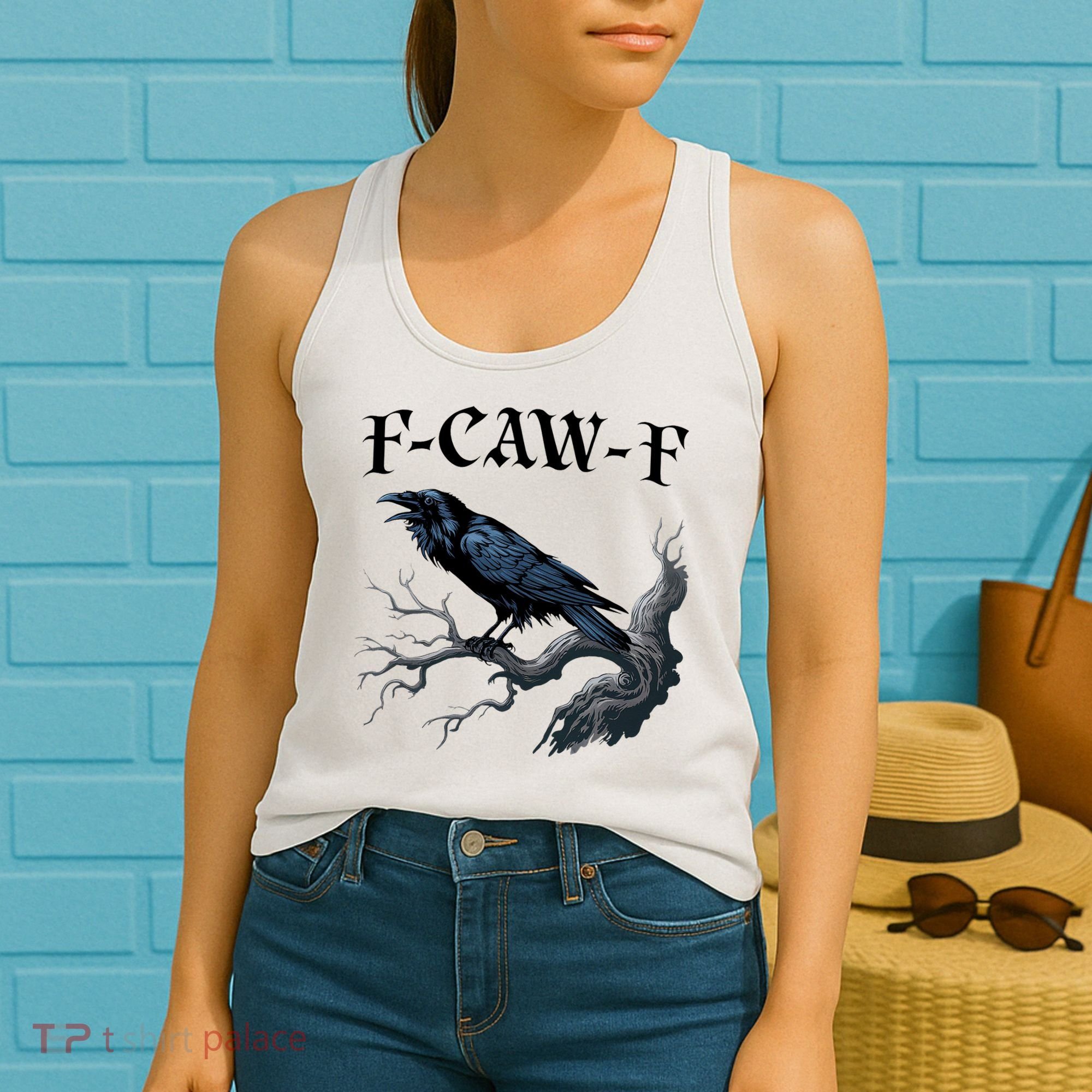 F-Caw-F Funny Black Bird Black Crow Women's Tank Top