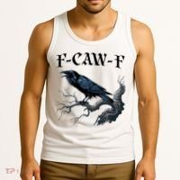 F-Caw-F Funny Black Bird Black Crow Tank Top thumb 3