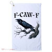 F-Caw-F Funny Black Bird Black Crow Golf Towel thumb 0