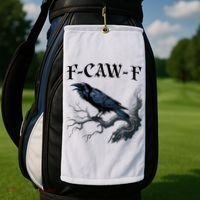 F-Caw-F Funny Black Bird Black Crow Golf Towel thumb 2