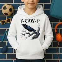 F-Caw-F Funny Black Bird Black Crow Kids Hoodie thumb 2