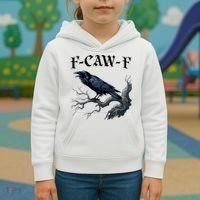 F-Caw-F Funny Black Bird Black Crow Kids Hoodie thumb 3