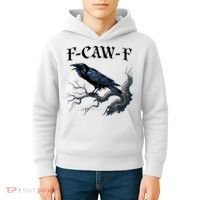 F-Caw-F Funny Black Bird Black Crow Kids Hoodie thumb 4