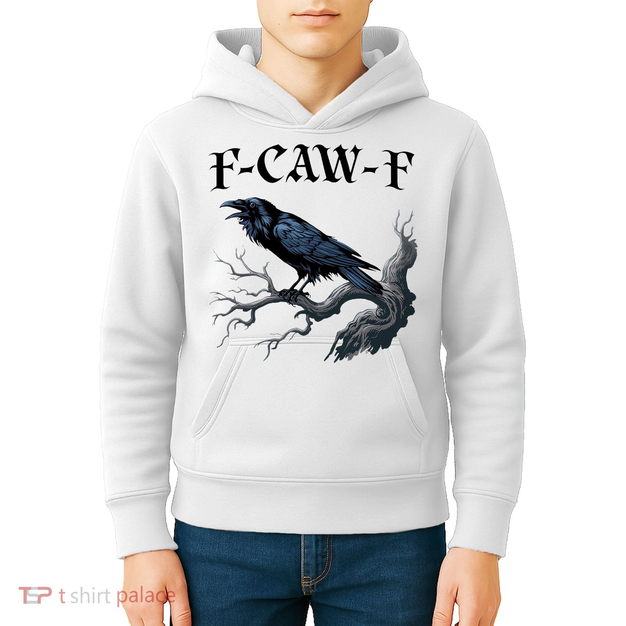 F-Caw-F Funny Black Bird Black Crow Kids Hoodie