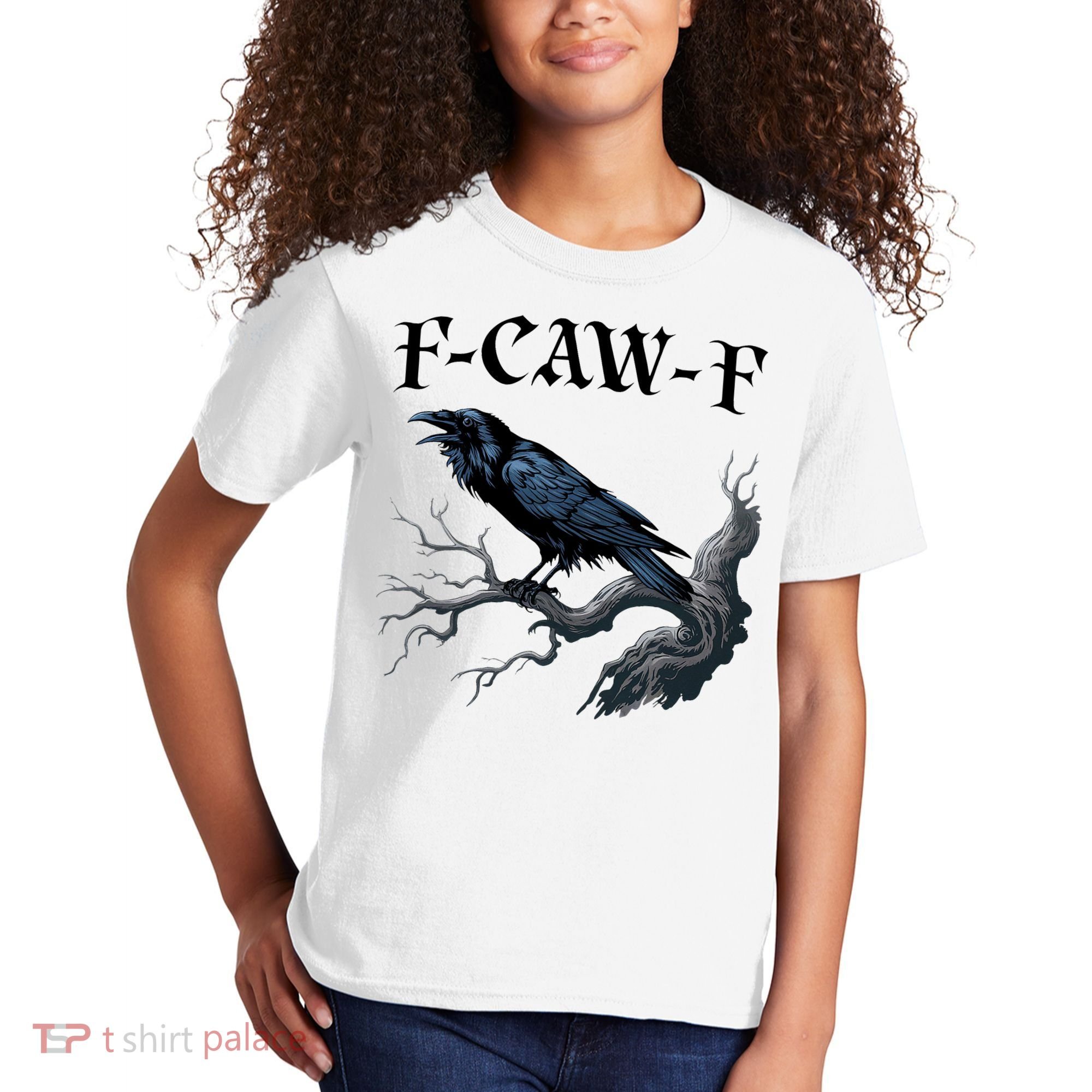 F-Caw-F Funny Black Bird Black Crow Kids T-Shirt