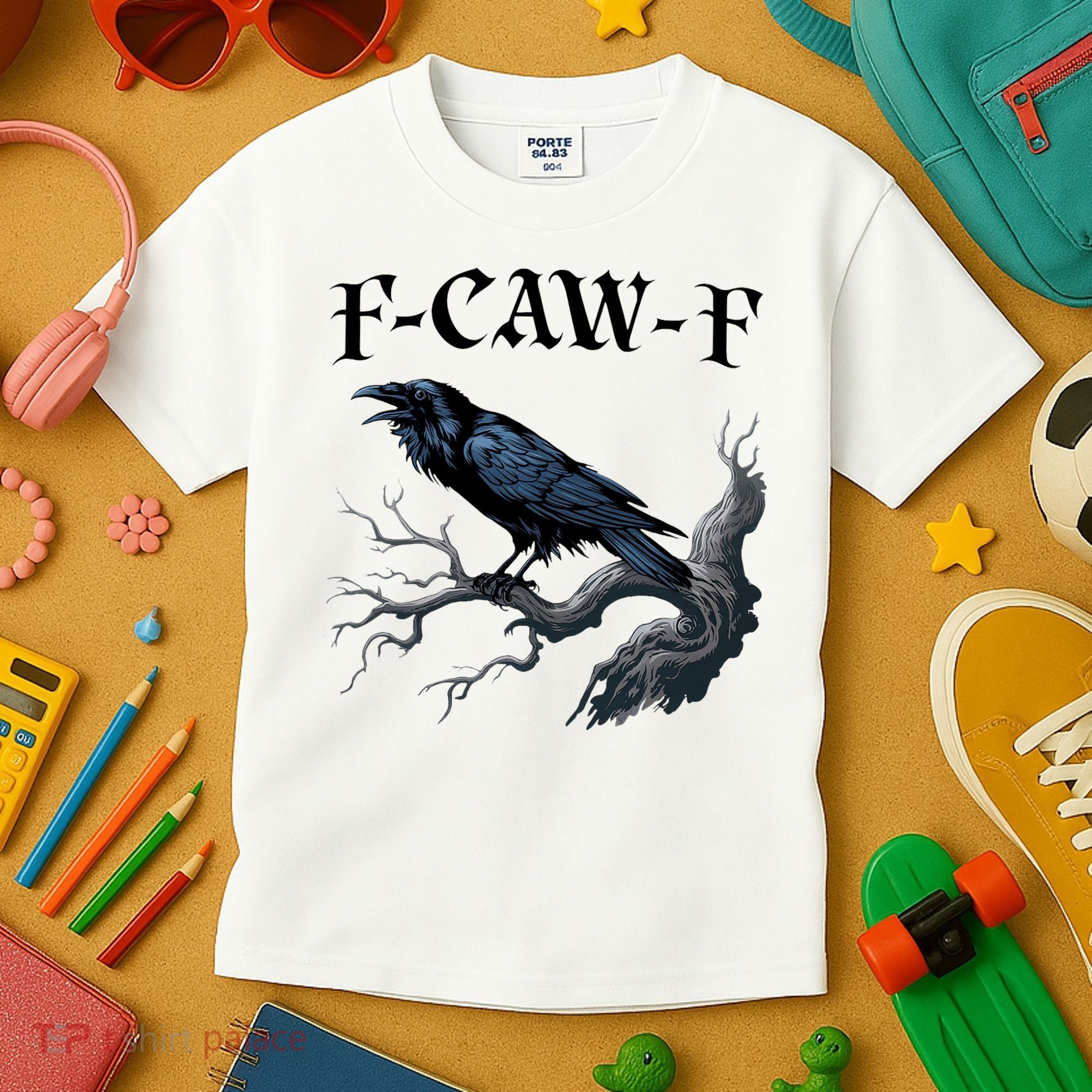 F-Caw-F Funny Black Bird Black Crow Kids T-Shirt
