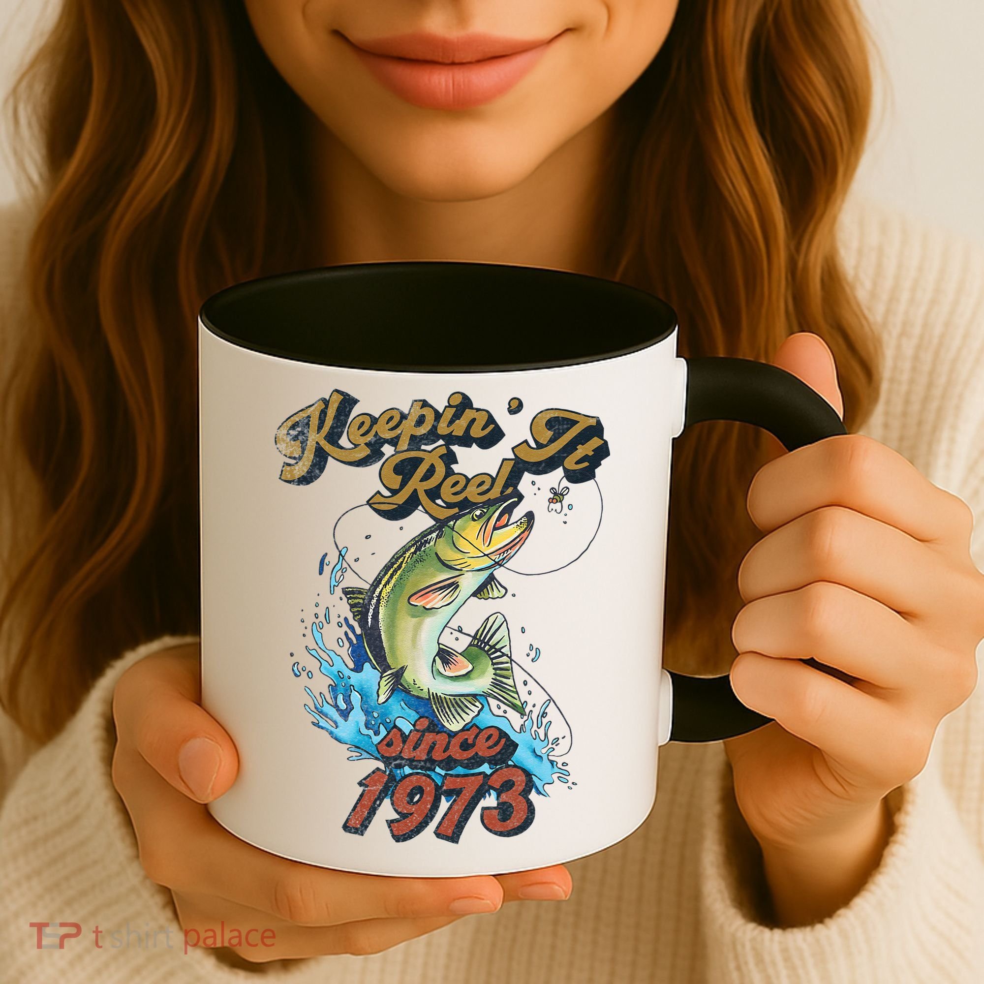 Funny Fishing Birthday Since 1973 Keepin It Reel Coffee Mug